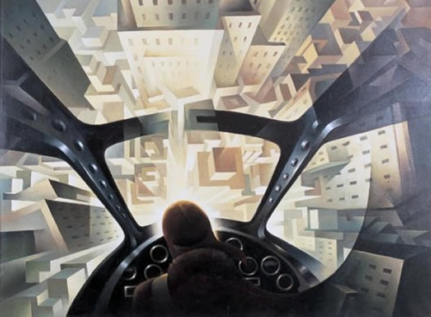 futurismo20090205elpepucul_14 'En picado sobre la ciudad', del pintor futurista italiano Tullio Crali