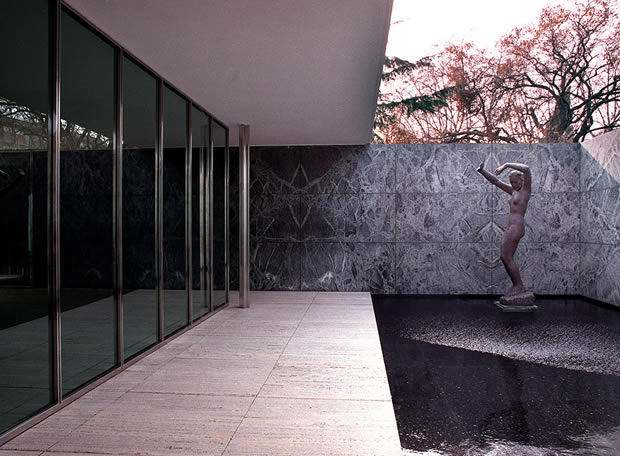 Pabellón alemán de Mies van der Rohe, en Montjüic, Barcelona