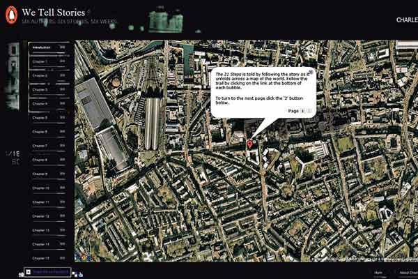 "The 21 Steps", del inglés Cumming, utiliza Google Maps como soporte de la narración.
