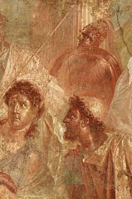 fresco_pompeya_989721 Detalle del fresco Aquiles en Esciro, de la Casa de los Dioscuros