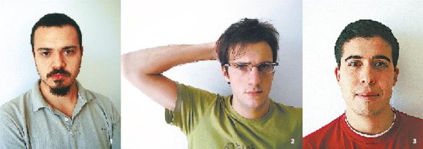 1 Marcos Calvari. 2 Leonardo Jáuregui. 3 Leandro Zapata. 