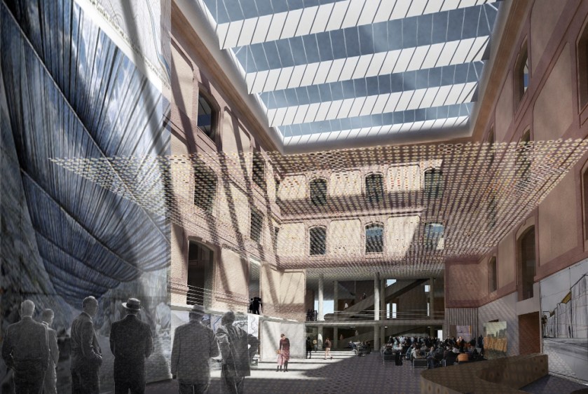 Vista del Patio Interior, Proyecto Ganador - Jon Montero Madariaga; Naiara Montero Viar.(U.T.E)