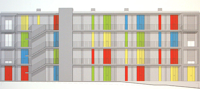Alzado de viviendas de Manresa | Fotos: María Martínez