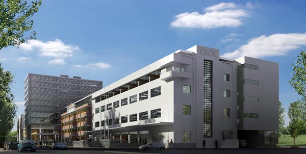 Vista desde (del cruce de las Calles) Godoy Cruz y Paraguay. A los edificios existentes se le sumarán 30 mil metros cuadrados.