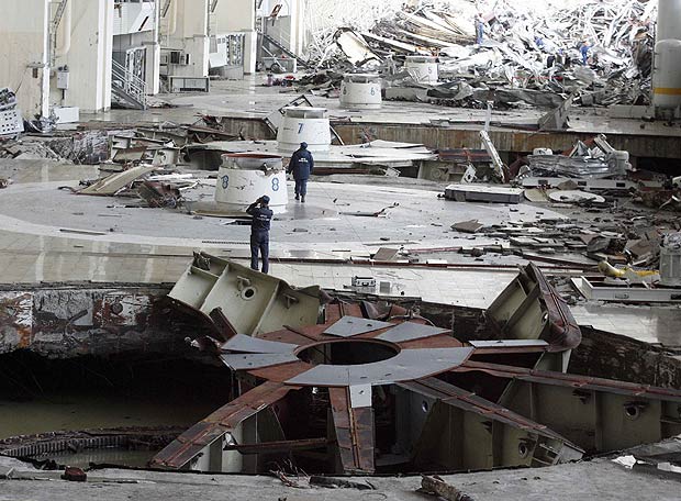 Vista de cómo quedó la sala de turbinas afectada por el accidente ocurrido este lunes en la mayor central hidroeléctrica de Rusia