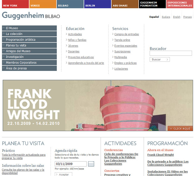Web del Guggenheim Bilbao http://www.guggenheim-bilbao.es/
