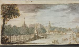 «El Paseo del Prado y el Paseo de Recoletos desde la Fuente de los Cuatro Estaciones», obra de Antonio González Velázquez