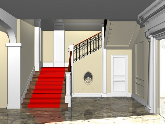 DibujoEscalera_grande Interior Palacio del Marqués de Matallana, Museo Romántico. Foto: Ministerio de Cultura, España