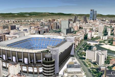 Vista del estadio Santiago Bernabeu, uno de los edificios que se pueden ver en Google Earth. GOOGLE