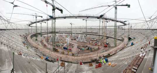 Estadio Olímpico de Londres - en construcción.  Foto: www.inhabitat.com