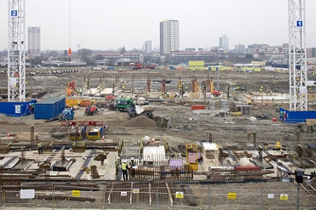 Obras de construcción de la Villa Olímpica londinense. | London2012.com