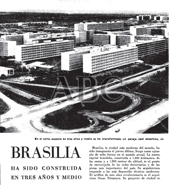Brasilia ha sido construida en tres años y medio - ABC (España) Hemeroteca digital