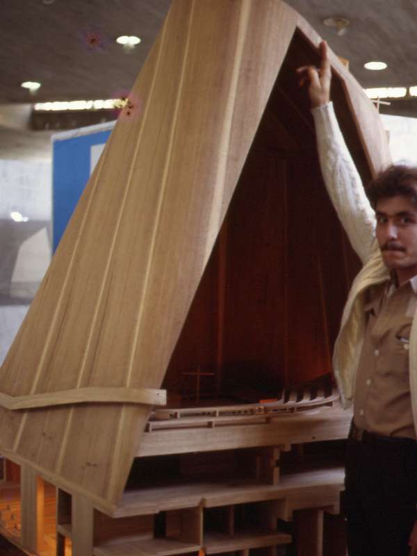 Expo Le Corbusier en la FAU - UCV, circa 1984-85 - Foto: Darío Álvarez