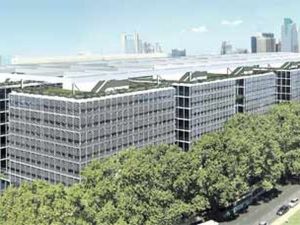 Render-Vista-conjunto-Detalle-cubierta_CLAIMA20101130_0096_8 Render. Vista general del conjunto. Detalle de la cubierta que unifica a todos los bloques. Clarin.com, Suplemento Arquitectura