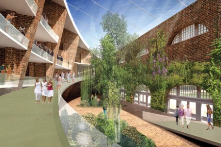 The warehouses will be fully restored on the exterior. work.ac