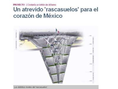 Gran torre cónica a 300 metros bajo tierra, que podría estar habitada por más de 100 mil personas. PRI Elpais.com