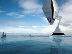 AIRCRUISE. Este proyecto experimental trabajó sobre la idea de un hotel en el aire, un nuevo concepto de transporte. Clarín, Arq - Diseño