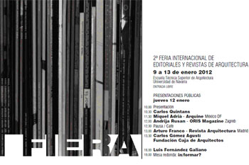 Cartel de la II Feria Internacional de Editoriales y Revistas de Arquitectura (UN, España)