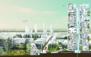 Rendering of Nature-City, Salem-Keizer, Oregon. 2011. Courtesy WORKac - Web del MoMA