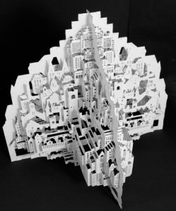 'Big City' Siliakus incluye edificios de Amsterdam en  esta obra de dos partes que se encajan a la perfección formando cuatro caras de la ciudad (Ingrid Siliakus) 20minutos.es