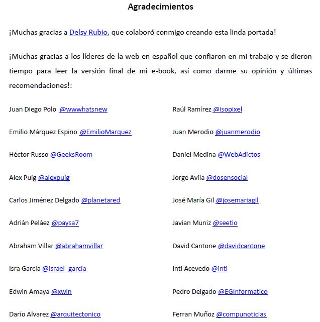 Agradecimientos Top Bloggers e-book gratuito #TwitterparaTodos