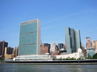 United Nations Headquarters in New York City, as viewed from the East River. Wikipedia