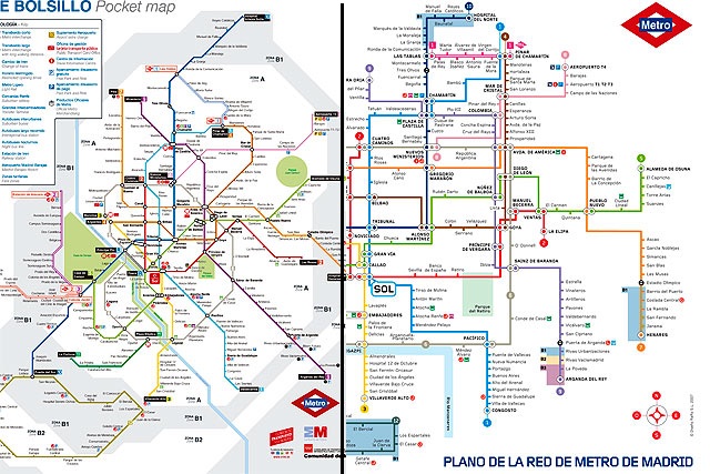 El plano recuperado del Metro de Madrid y el antiguo (dcha.). | E.M. El plano recuperado del Metro de Madrid y el antiguo (dcha.). | E.M.