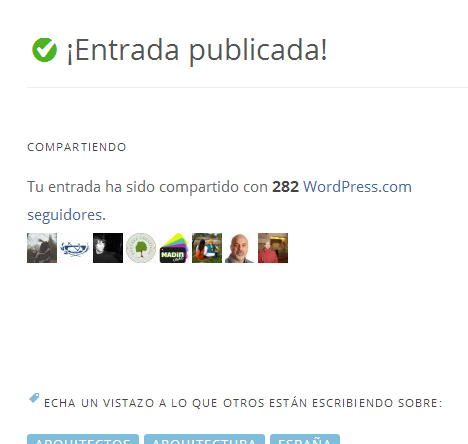 Seguidores con los que ArquitecturaS comparte vía WP.com