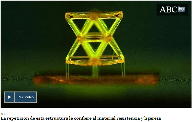 Desarrollan un material «tallado» con la luz que soporta 160.000 veces su peso - ABC.es