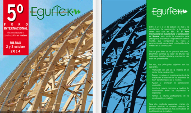 Imagen promocional del Foro Internacional de Arquitectura y Construcción en Madera Egurtek 2014. 