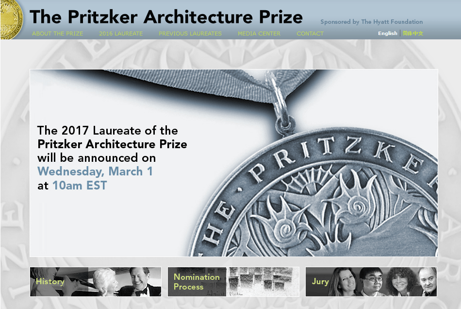 2017 Pritzker Prize To Be Announced March 1st | ArchDaily – Premio Pritzker de Arquitectura&nbsp;2017