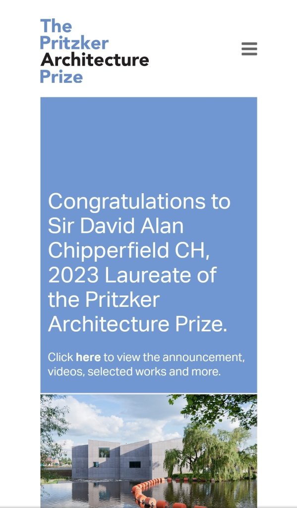 Sir David Alan Chipperfield CH, 2023 Laureate of the Pritzker Architecture Prize.
